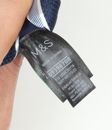 Marks and Spencer Men's Blue Striped Silk Slim Tie