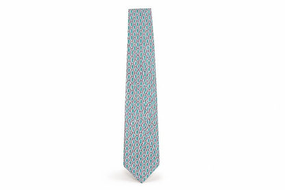 Mens Sovrano Green Geometric 100% Silk  Tie