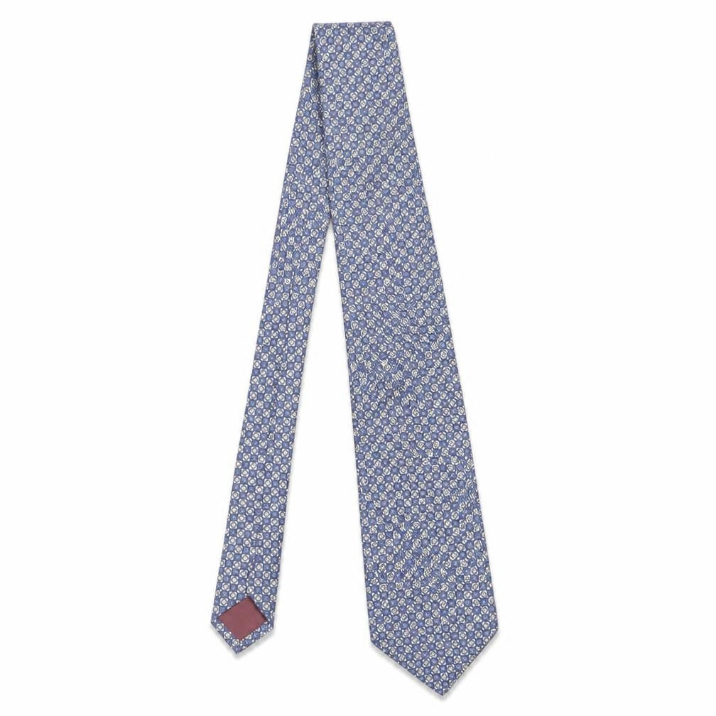 Mens St Michael Blue Geometric 100% Silk Designer Tie