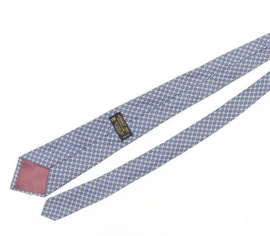 St Michael Men's Blue Silk Designer Geometric Tie