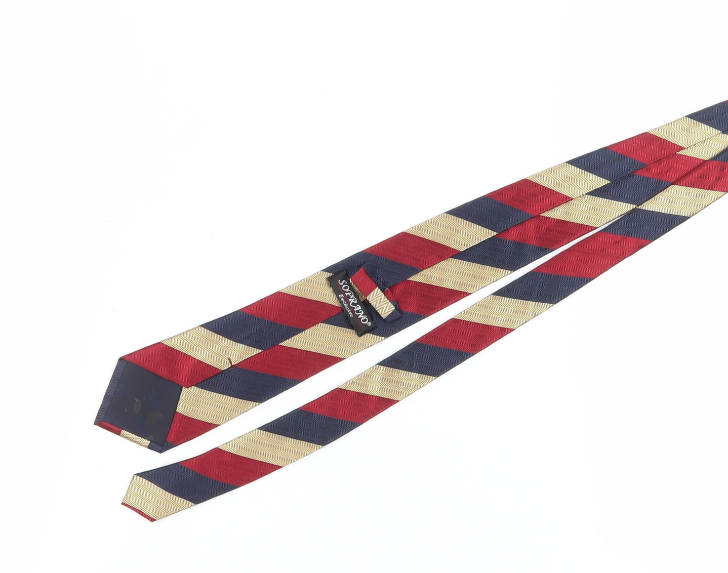 Soprano Men's Multicoloured Striped Silk Tie