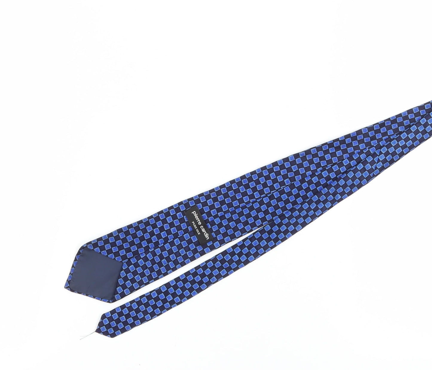 Pierre Cardin Mens Silk Blue Geometric Tie