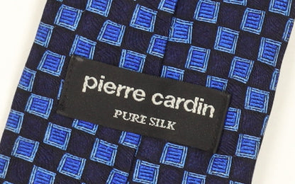 Pierre Cardin Mens Silk Blue Geometric Tie