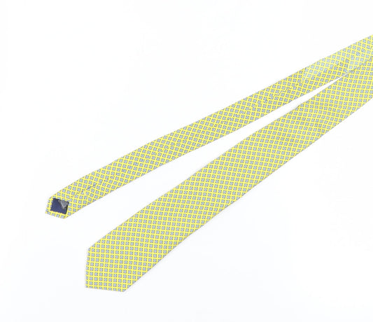 Marks and Spencer Men's Yellow Silk Slim Geometric Tie