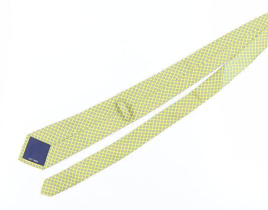 Marks and Spencer Men's Yellow Silk Slim Geometric Tie