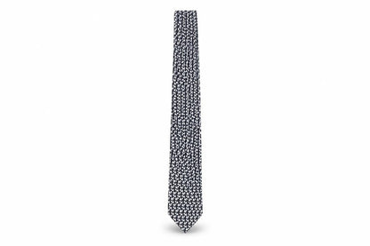 Mens Marks and Spencer Black Geometric 100% Silk  Tie