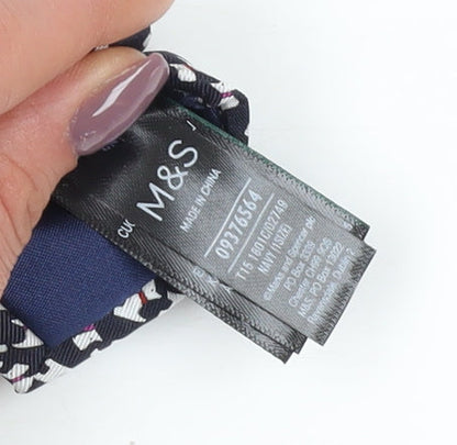 Marks and Spencer Men's Black Geometric Silk Tie