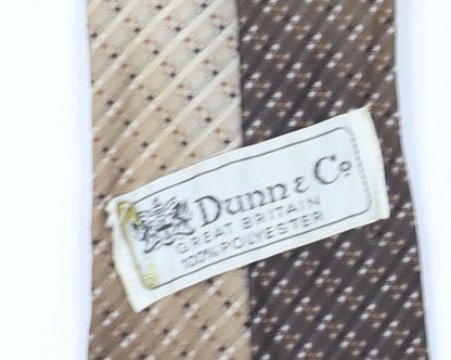 Mens Dunn & Co. Beige Geometric 100% Polyester  Tie