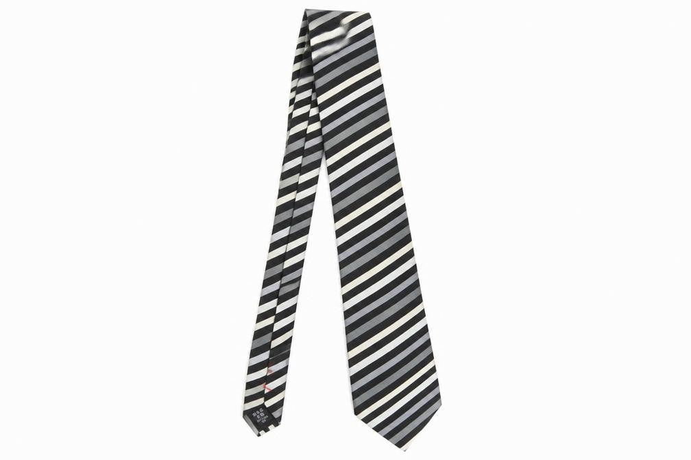 Mens Racing Green Black Striped 100% Silk  Tie