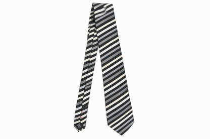 Mens Racing Green Black Striped 100% Silk  Tie