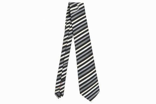 Mens Racing Green Black Striped 100% Silk  Tie