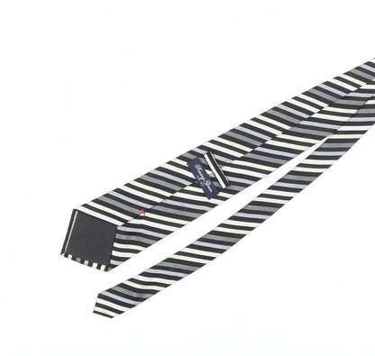 Racing Green Men's Black Striped Silk Tie