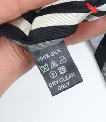 Racing Green Men's Black Striped Silk Tie