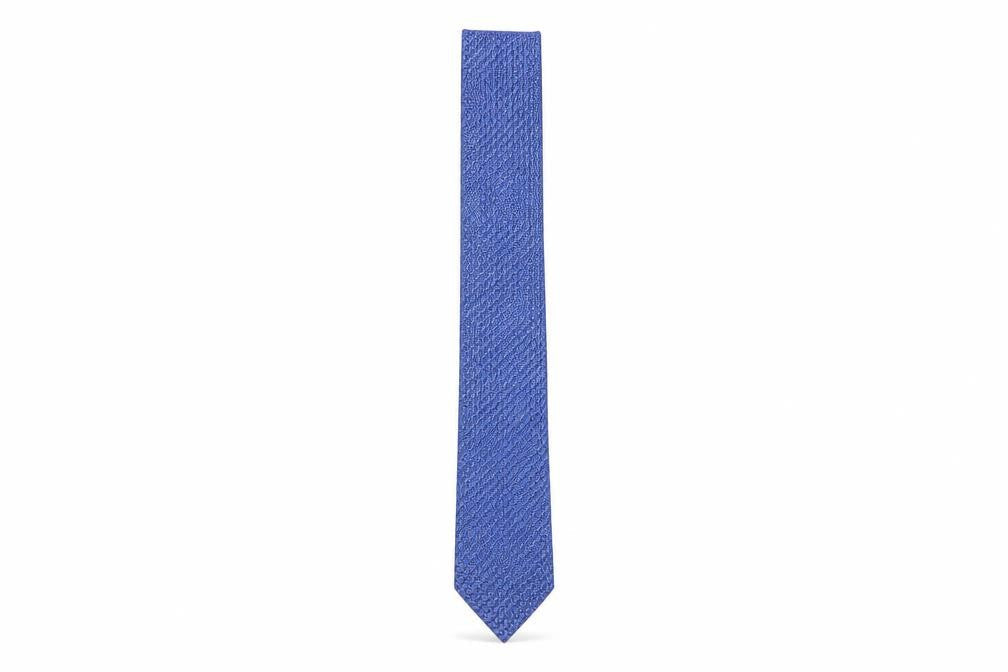 Mens French Connection Blue Geometric 100% Silk Slim Tie