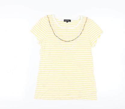 Womens UK Size 14 Marks and Spencer Yellow Basic T-Shirt