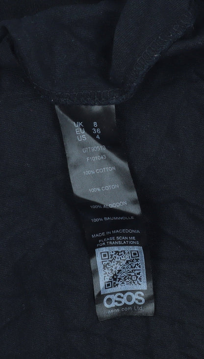 ASOS Women's Black T-Shirt Dress Size 8 Casual