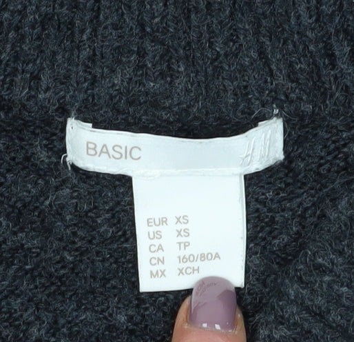 Womens UK Size XS H&M Grey Pullover Jumper