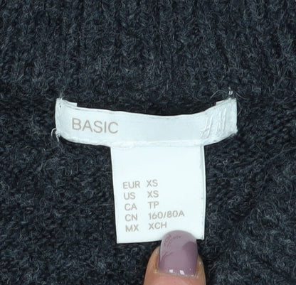 Womens UK Size XS H&M Grey Pullover Jumper