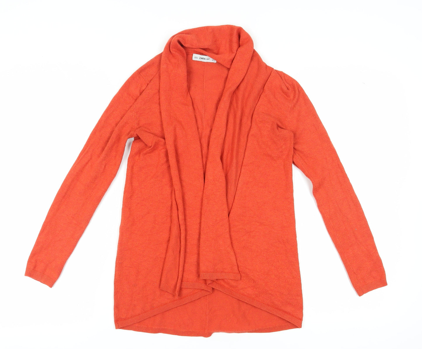 Womens UK Size S Zara Orange Cardigan Jumper