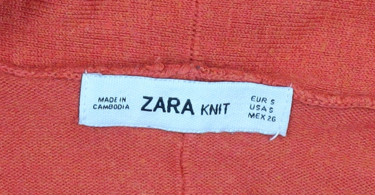 Womens UK Size S Zara Orange Cardigan Jumper