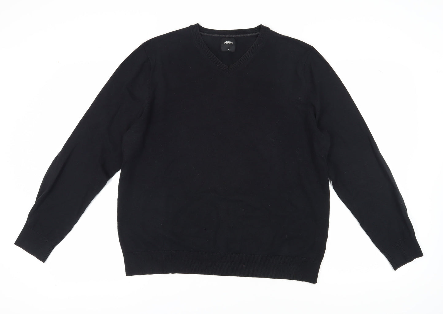 Burton Menswear Men's Black Pullover V-Neck Jumper L