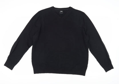 Burton Menswear Men's Black Pullover V-Neck Jumper L