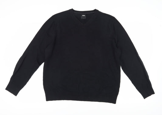Burton Menswear Men's Black Pullover V-Neck Jumper L