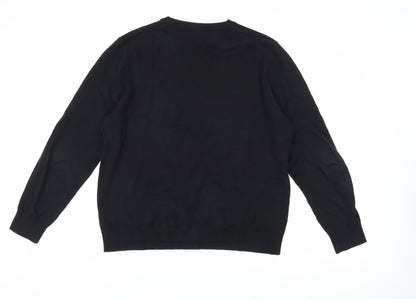 Burton Menswear Men's Black Pullover V-Neck Jumper L