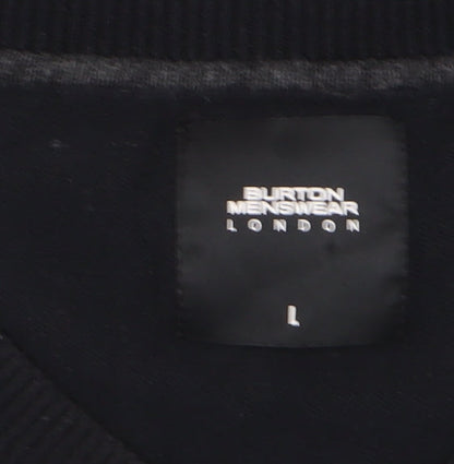 Burton Menswear Men's Black Pullover V-Neck Jumper L