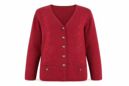 Eastex Women's Red V-Neck Cardigan Size 12