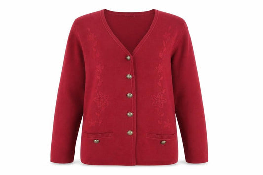 Eastex Women's Red V-Neck Cardigan Size 12