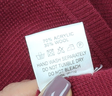 Eastex Women's Red V-Neck Cardigan Size 12