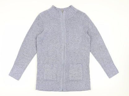Womens UK Size 12/14 Julipa Grey Full Zip Jumper