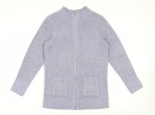 Womens UK Size 12/14 Julipa Grey Full Zip Jumper