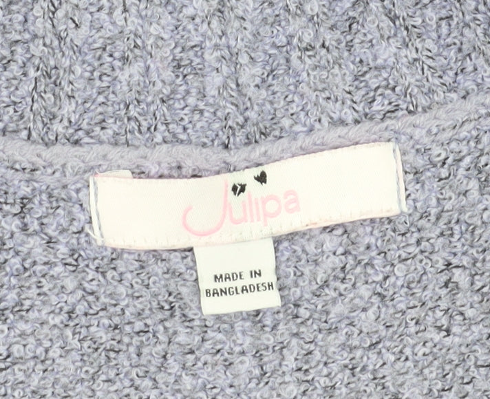 Womens UK Size 12/14 Julipa Grey Full Zip Jumper