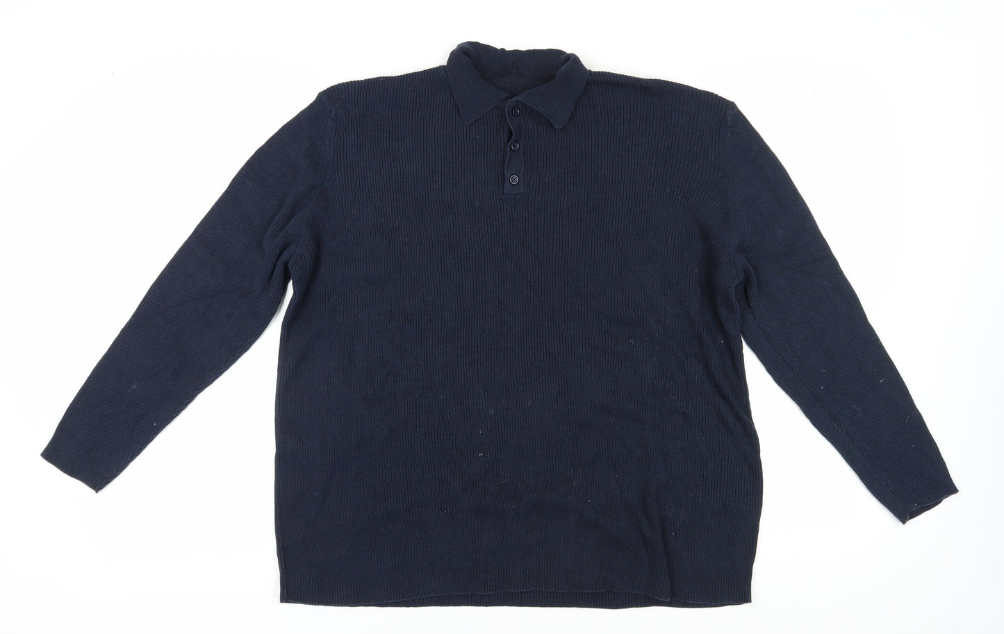 ASOS DESIGN Men's Blue Collared Knit Pullover Size L