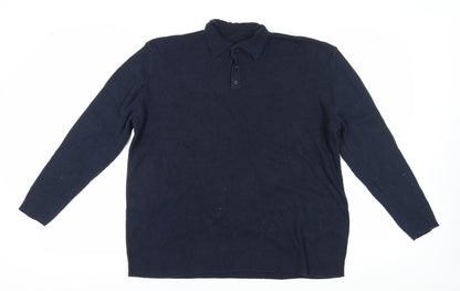 ASOS DESIGN Men's Blue Collared Knit Pullover Size L