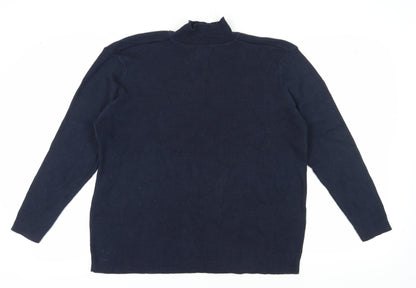 ASOS DESIGN Men's Blue Collared Knit Pullover Size L