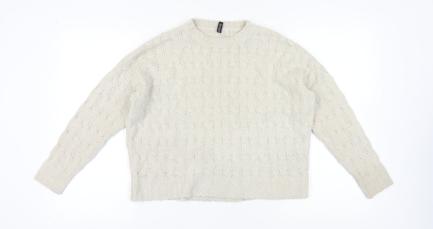 Womens UK Size 12 Divided Ivory Pullover Jumper