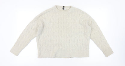 Womens UK Size 12 Divided Ivory Pullover Jumper