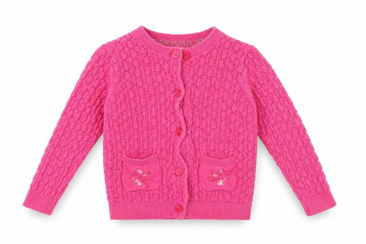 Mini Club Pink Cardigan Unisex 18-24M Cotton Knit