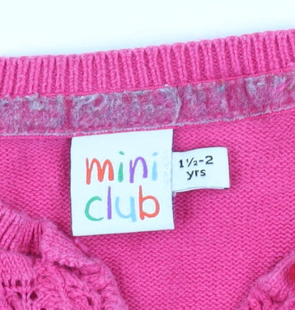 Mini Club Pink Cardigan Unisex 18-24M Cotton Knit