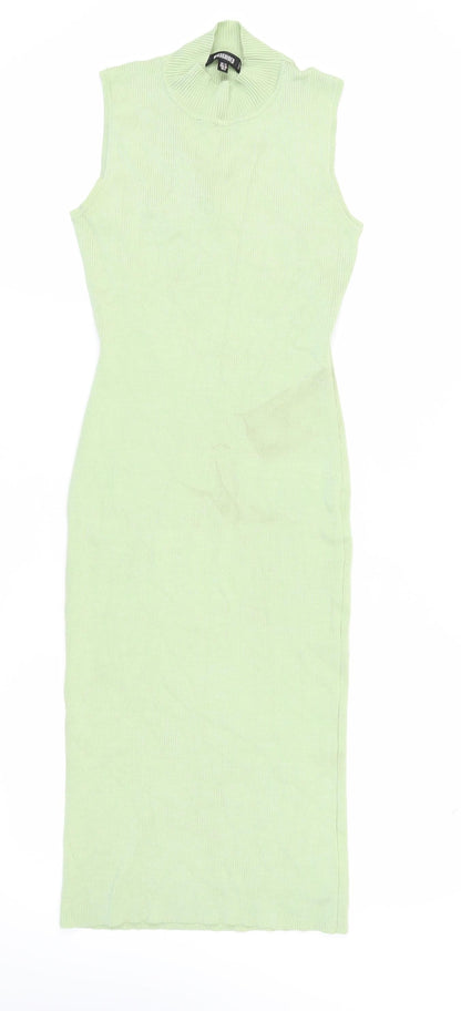 Missguided Women's Green Midi Bodycon Dress M