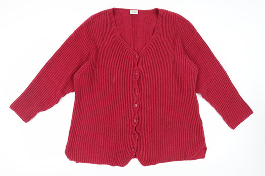 Womens UK Size L NEXT Red Cardigan Jumper