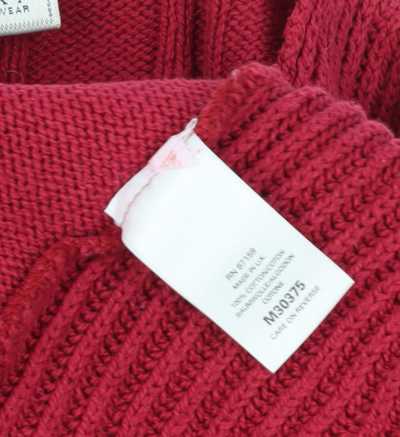 Womens UK Size L NEXT Red Cardigan Jumper