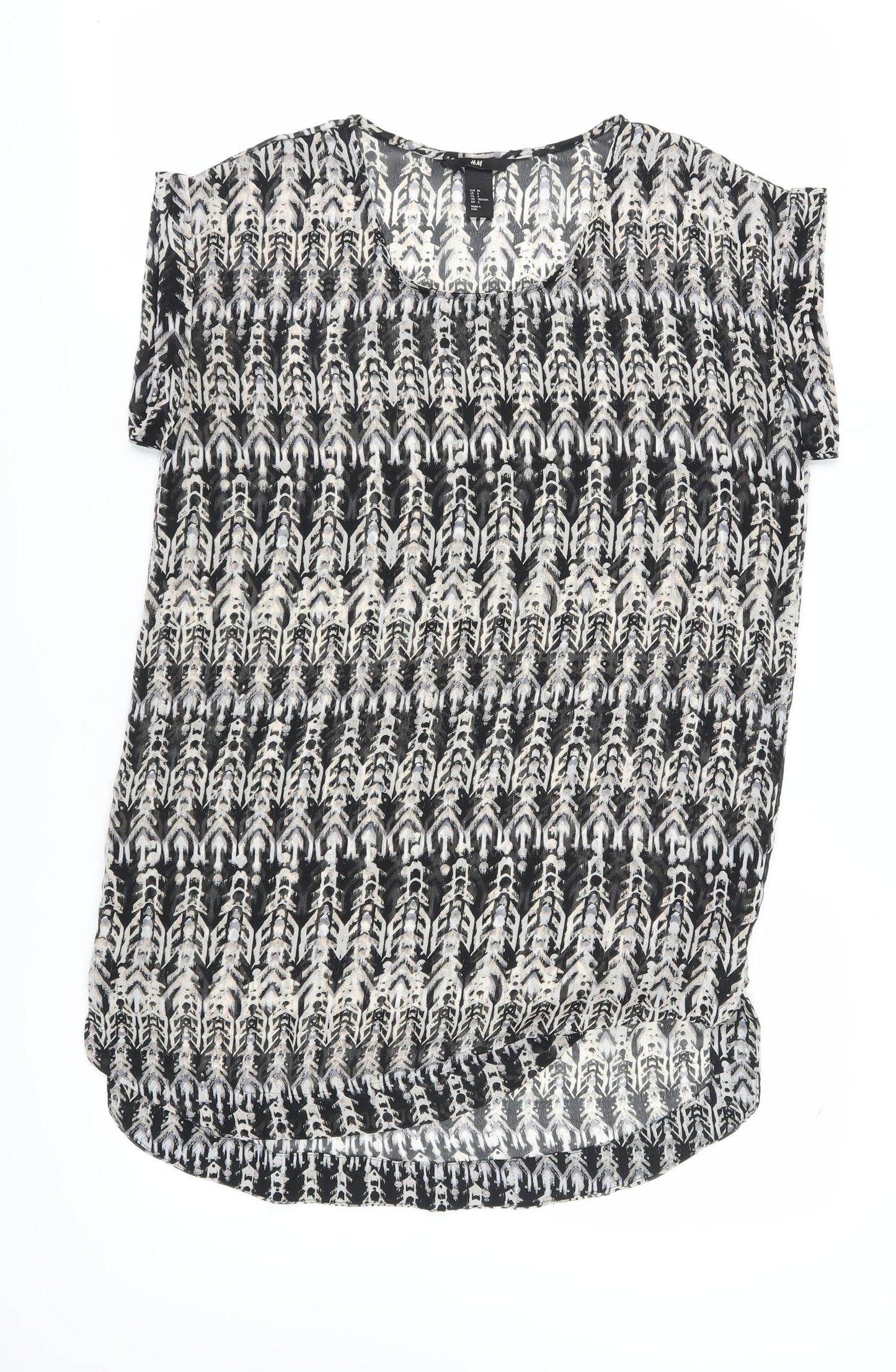 Womens UK Size 8 H&M Black Basic T-Shirt