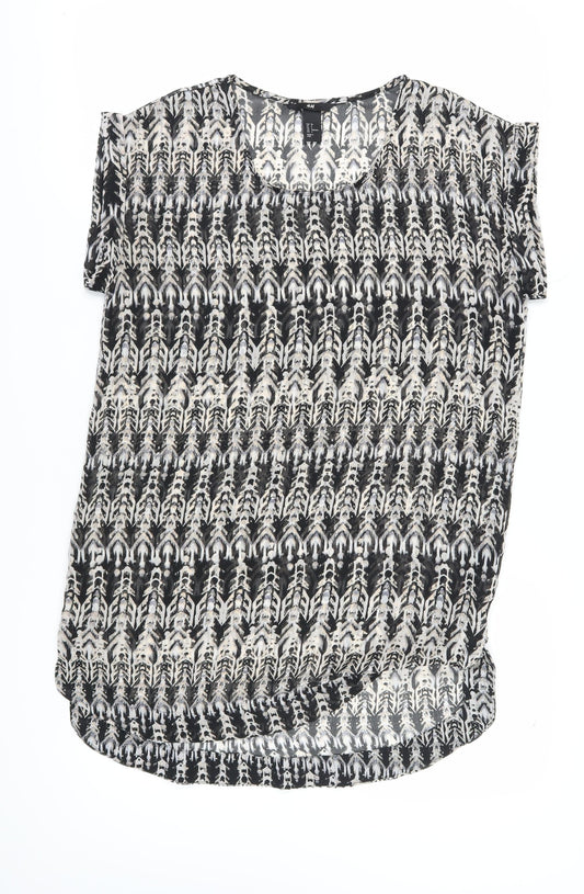 Womens UK Size 8 H&M Black Basic T-Shirt