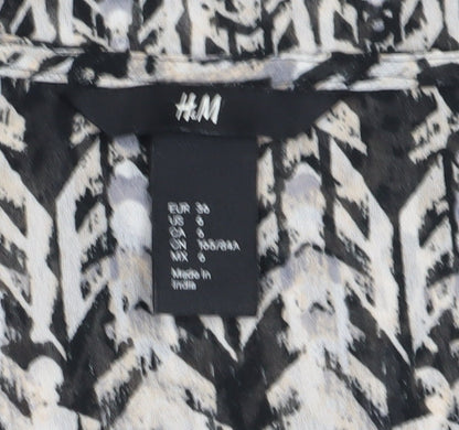 Womens UK Size 8 H&M Black Basic T-Shirt