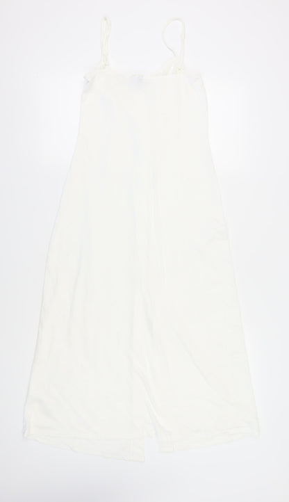 ASOS Women's White Slip Dress UK 10 Button Midi
