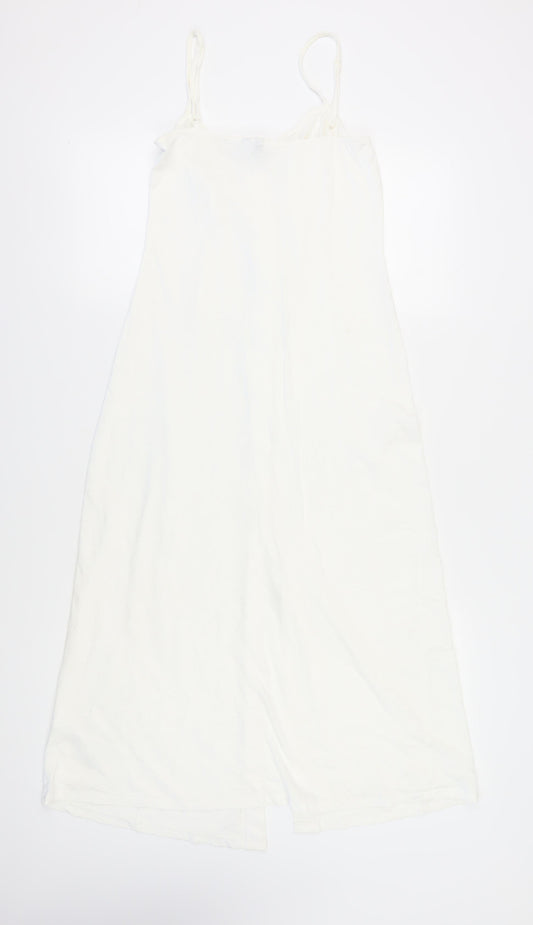ASOS Women's White Slip Dress UK 10 Button Midi